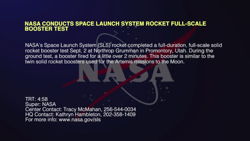 NASA Conducts Space Launch System Rocket Full-Scale Booster Test